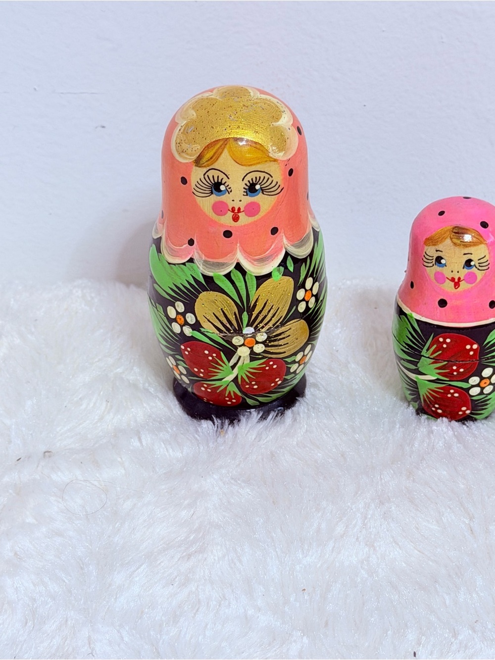 Pink Hand-Painted Matryoshka Nesting Dolls - Picture 5 of 7